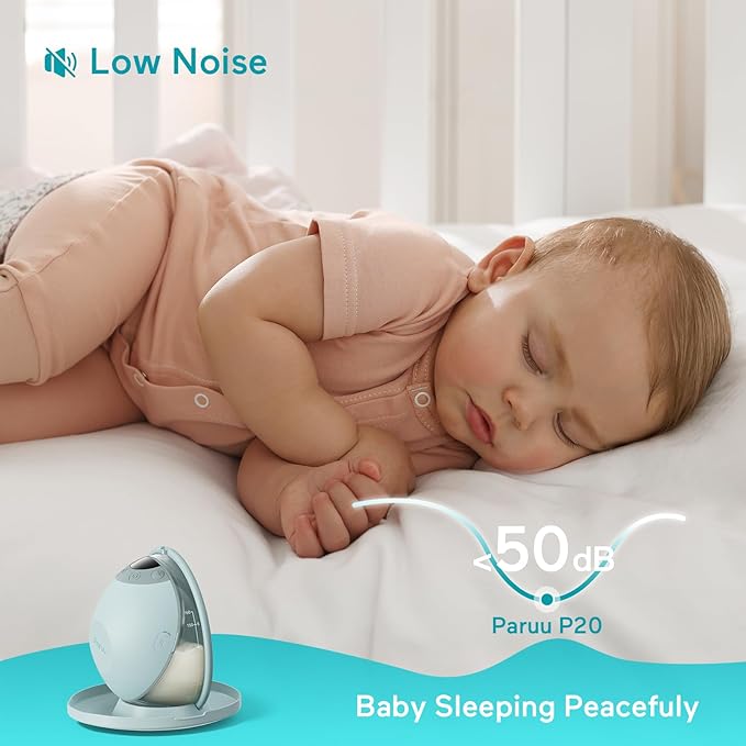 Paruu P20 Hands-Free Wearable Electric Breast Pump - 4 Modes & 12 Suction Levels, 19/21/24mm Double-Sealed Flanges, Visible Milk Volume & Pumping Time, Lightweight Portable (2 Pack, Light Green)