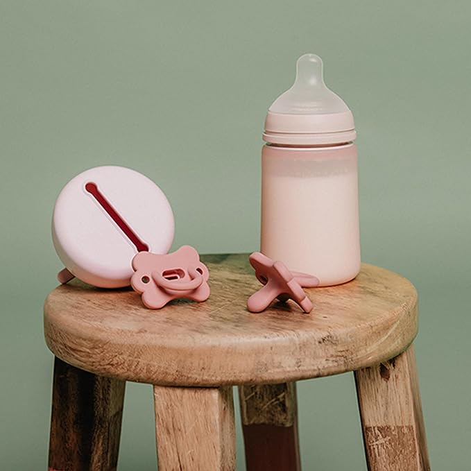 Suavinex Color Essence SX PRO Physiological Soft Flexible Silicone Baby Bottle, Anti Colic Baby Bottles, Supports Breast Feeding Babies, Made in Spain, Medium Flow, 8oz, Rosewater