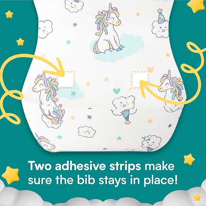 Eli with Love Disposable Bibs Individually Wrapped Bib with Crumb Catcher - Waterproof Baby Bibs For Feeding