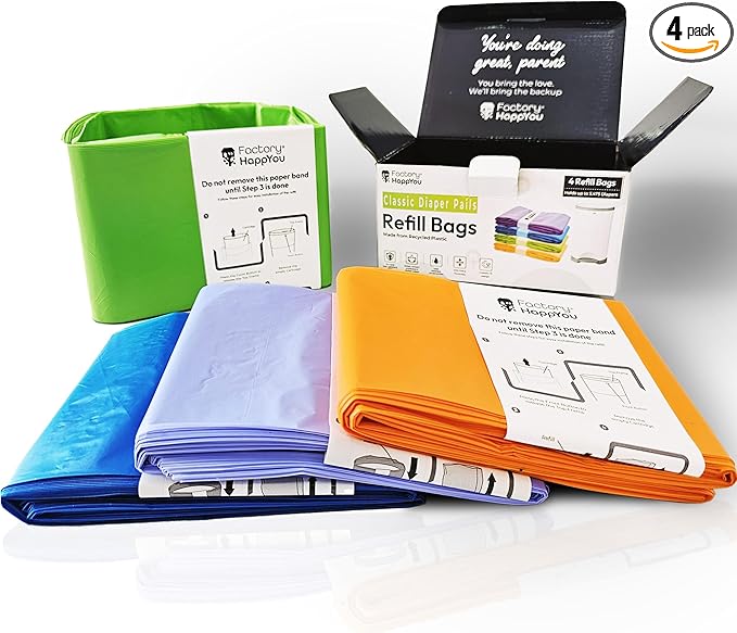 Factory Happyou® Pack of 4 Refills Compatible with Dekor CLASSIC Pails (NOT COMPATIBLE WITH DEKOR PLUS). Each refill is 472 in Long, 30% Thicker. 1 refill holds up to 600 Diapers. Light lavander scent