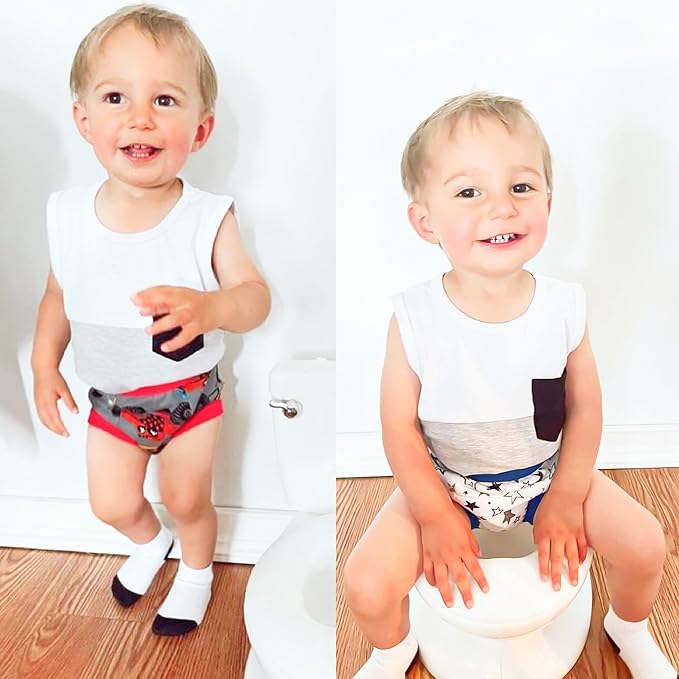 BIG ELEPHANT Random Color Toddler Training Pants 6 Pack, Potty Training Underwear for Boys and Girls