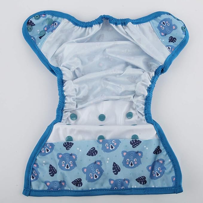 Baby Diaper Cover Nappy One Size 8lbs to 36lbs (Blue Bears)