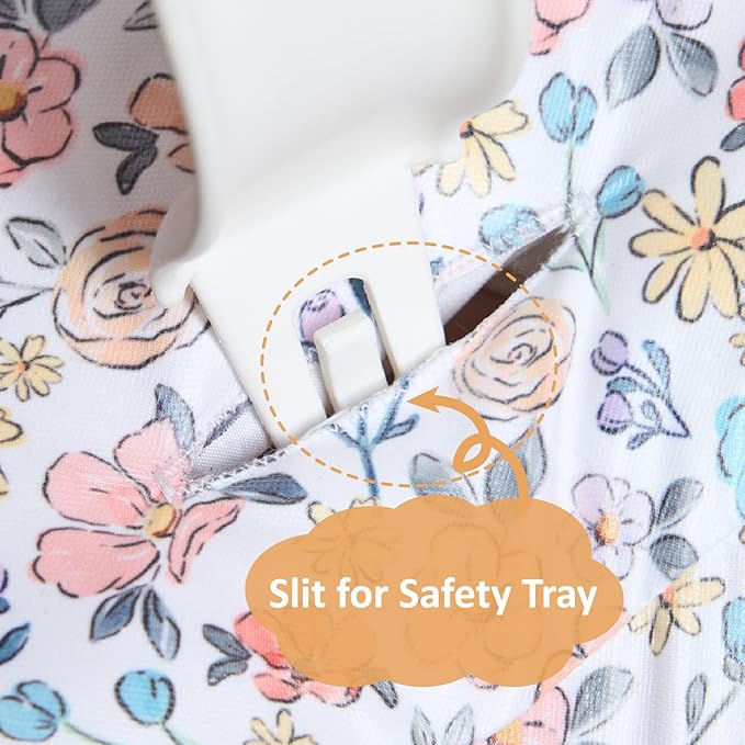 Extra Padded Soft Dining Chair Seat Cushion, Wateproof & Wipe Clean Cushion for Stokke Tripp Trapp High Chair, 18" L x 11" W, Compatible & Convertible Design (Blooming Flowers)
