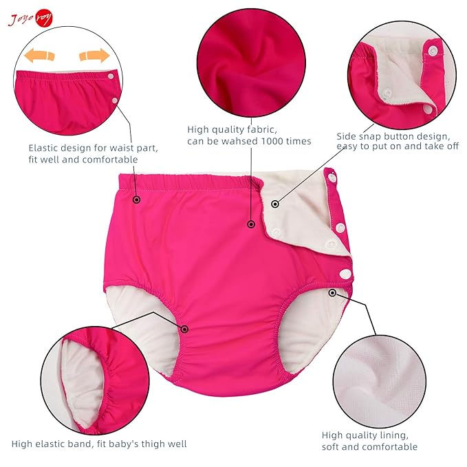 Joyo roy Reusable Diapers Baby Swimming Diapers Baby Swim Diaper Baby Swim Diaper Reusable Water Diapers Baby Swim Diapers Waterproof Diapers for Swimming Swim Diapers Medium Reusable Swim Diapers 2T