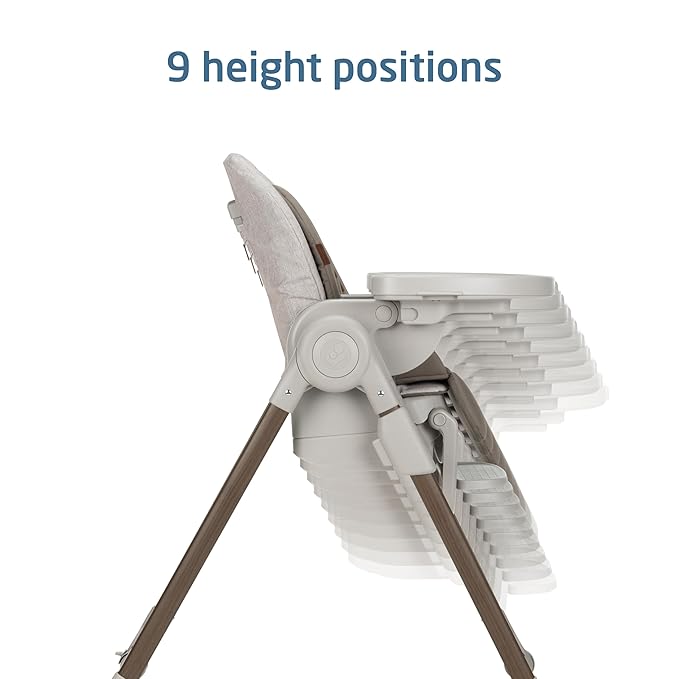 Maxi-Cosi Minla 6-in-1 High Chair for Babies & Toddlers, Portable Foldable Highchair, EcoCare Fabric, 9 Heights, 5 Reclines, 4 Tray Positions, Truffle