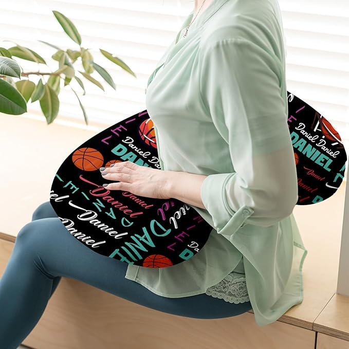 Baby Nursing Pillow Cover - Personalized Name Basketball Theme Breastfeeding U-Shaped for Bottle Feeding, Ultra Soft Comfortable Breastfeeding Pillow Cover for Infant Baby Boys and Girls