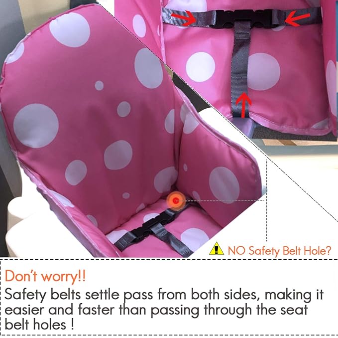 ZARPMA Highchair Cushion for IKEA Antilop High Chair, NEW Version Baby Highchair Seat Covers, More Thick, Washable Foldable, Child Chair Insert Mat Padding (Pink)