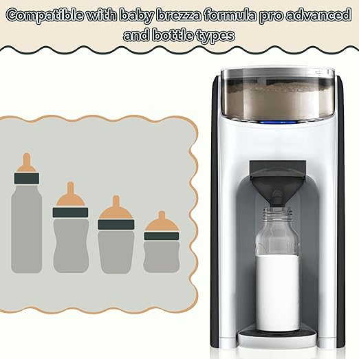 4 Sets Baby Formula Dispenser Replacement Funnel Compatible with Baby Brezza Replacement Parts Funnel and Cover, Grey