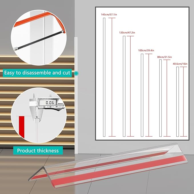 30x30mm Self Adhesive Corner Guard, 2pcs 47.2" Wall Corner Protector Strip, Flexible PVC Edge Trim, Peel and Stick Corner Protection for Furniture, Wall Edges & Table Corners