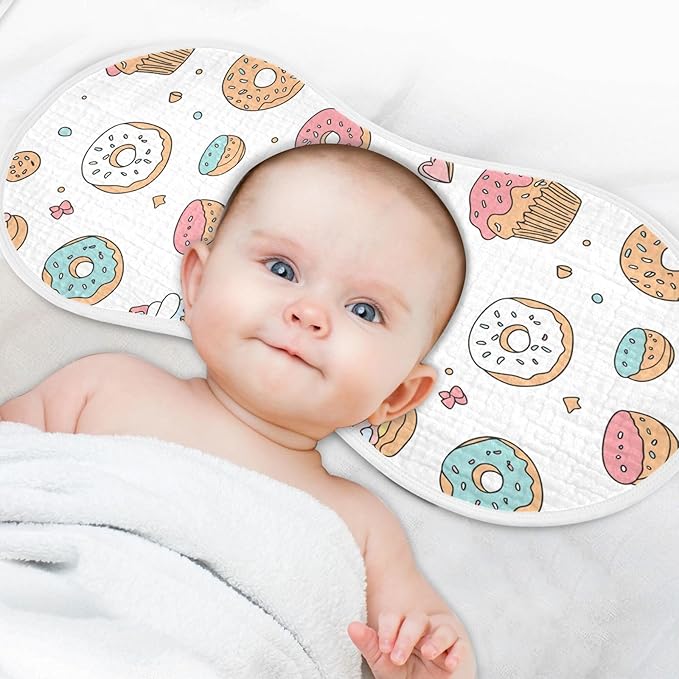 vvfelixl Baby Burp Cloths Cute Pastries Doughnuts Baby Newborn Cotton Burping Cloths Set Babys Washcloths 4 Pack