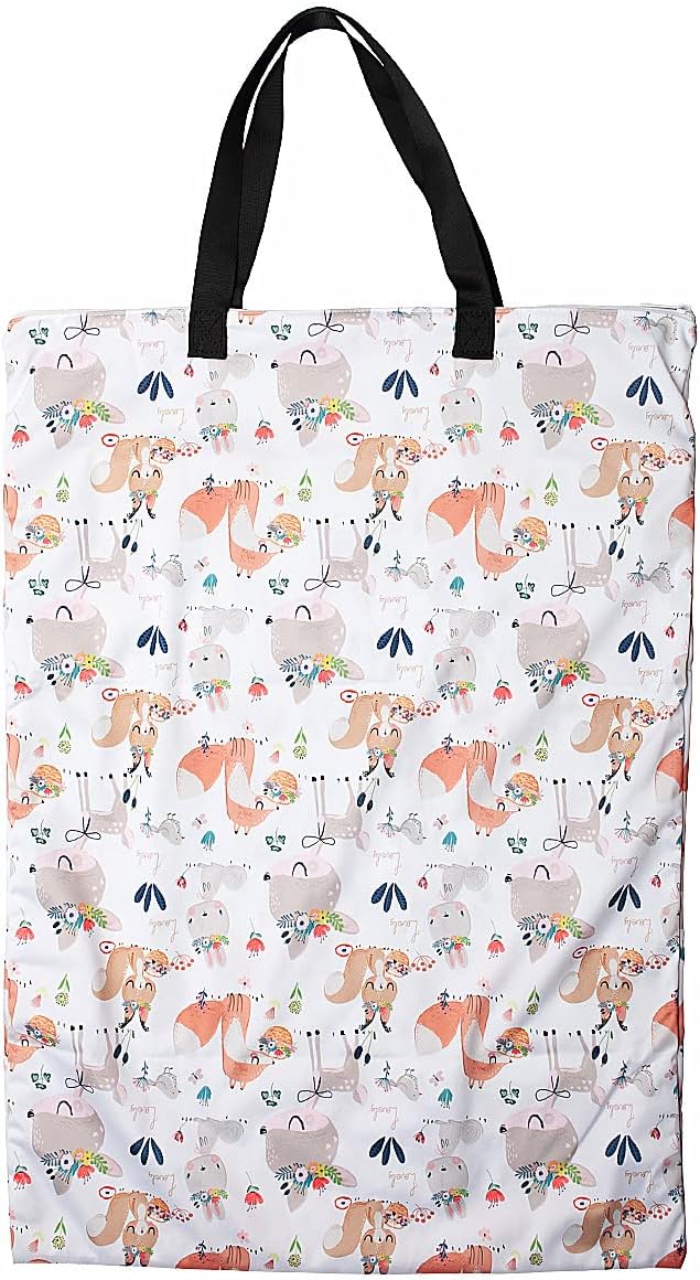 Large Hanging Wet/Dry Cloth Diaper Pail Bag for Reusable Diapers or Laundry