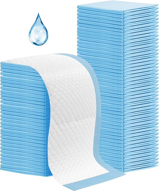 100 Pack Disposable Changing Pads,17 X 13 in Baby Disposable Underpads,Ultra Absorbent Disposable ,Waterproof Diaper Changing Pad,Leakproof Breathable Underpads Bed Table Protector Mat