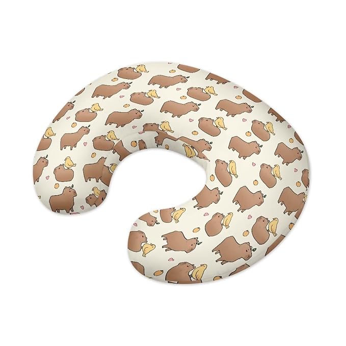 Capybara Nursing Pillow Cover for Baby Boy Girl Slipcover for Breastfeeding Pillows, Soft and Stretchy Safely Breastfeeding Pillow Cover Breathable and Washable