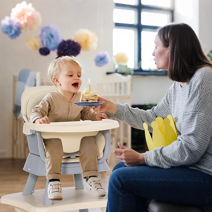 Baby High Chair, 8 in 1 Convertible Highchair, Booster Seat, Building Block/Activity Table, Stool, Feeding Chair with Dishwasher-Safe Tray, High Chairs for Babies and Toddlers (Coffee)