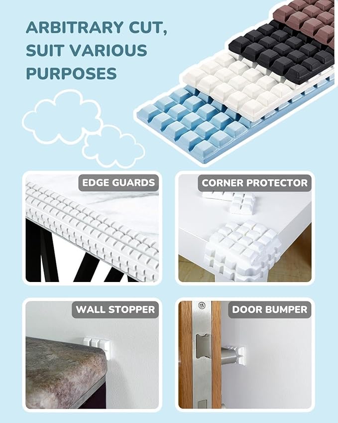 Baby Proofing Corners and Edges Guards Protectors Foam 3M Pre-Taped Bumper Furniture Covers Child Safety Protector for Table, Stair, Cabinet, Desk, 6.6ft (Blue)