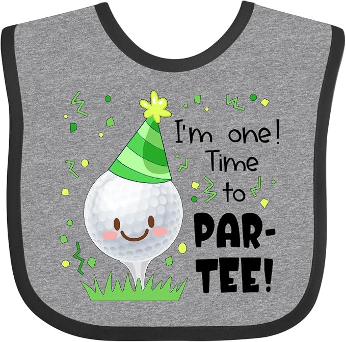inktastic I'm 1 Time To Par-Tee Golf First Birthday Baby Bib
