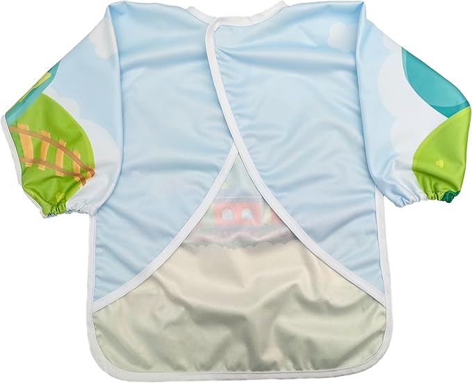 Madrona Brands Toddler Art Smock 1-3 Years | Long Sleeve Kids Waterproof Cover with Pockets | Crafts, Paint Apron, Baby Bib