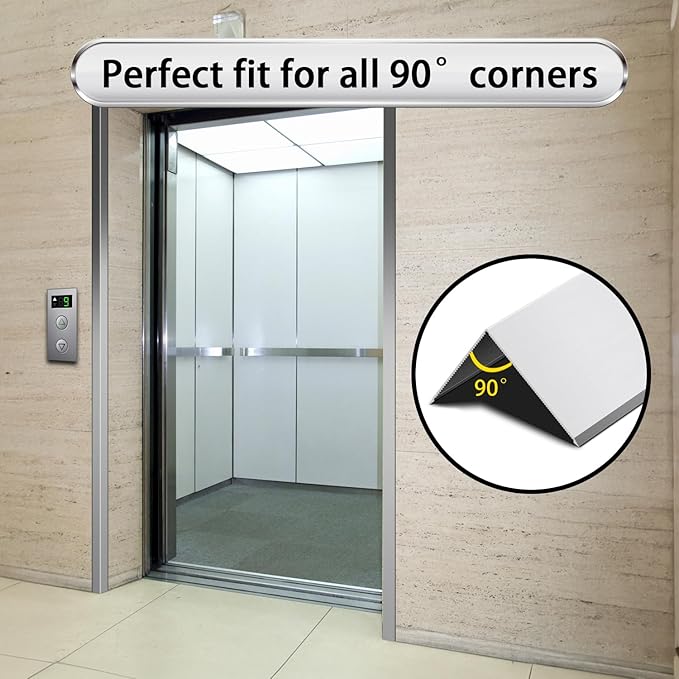 Aluminum Alloy Metal Corner Protector 6PCS Wall Corner Protector 2x2x48 inches Corner Guards Decoration for Walls Silver Color Pack of 6 Corner Guards 19Ga Thickness