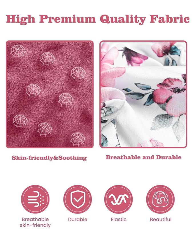 BOMOLOUR Seat Cover Compatible with Bumbo Seat and Nuby Seat, Floor Seat Cover for Boys and Girls, Removable Breathable Baby Seat Cover, New Designed, Anti-Slip, Seat Not Included, Red Flower