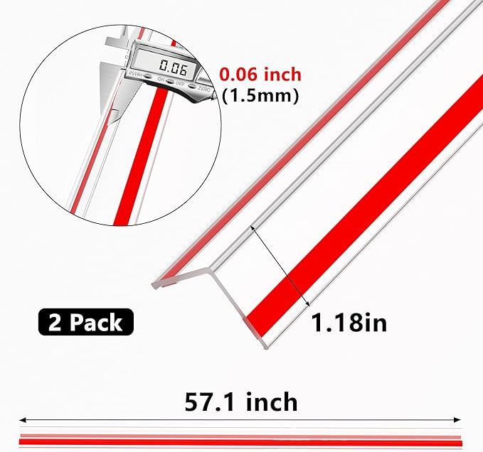 30x30mm Self Adhesive Corner Guard, 2pcs 57.1" Wall Corner Protector Strip, Flexible PVC Edge Trim, Peel and Stick Corner Protection for Furniture, Wall Edges & Table Corners