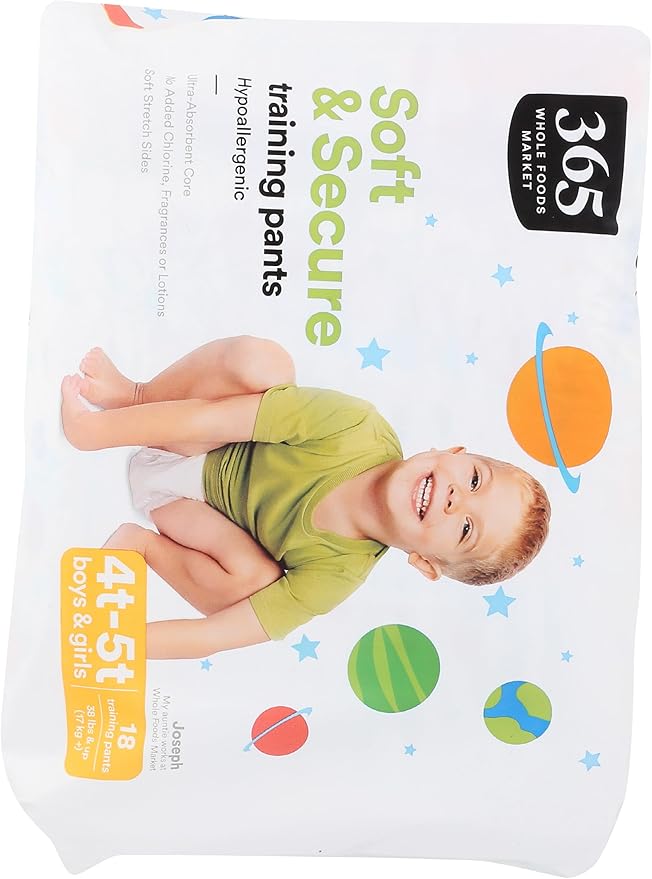 365 by Whole Foods Market, Soft & Secure 4T-5T Training Pants, Hypo-Allergenic, Ultra-Absorbent, 18 Count