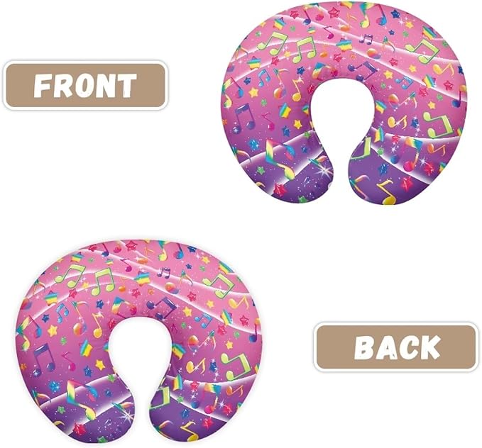Colorful Music Note Nursing Pillow Cover for U-Shaped Feeding Pillow Soft Nursing Pillow Case Hidden Zipper Design Skin-Friendly