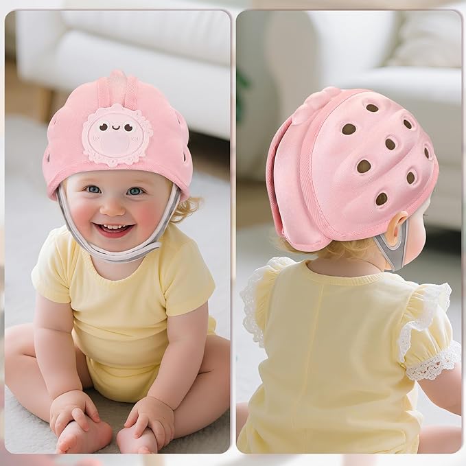 Accmor Baby Head Protector Helmet for Crawling and Walking, Toddler Safety Helmet Cute Infant Headguard Soft Cushion, Breathable Kids Protective Caps for Girls 6–24 Months, Ultra-Lightweight