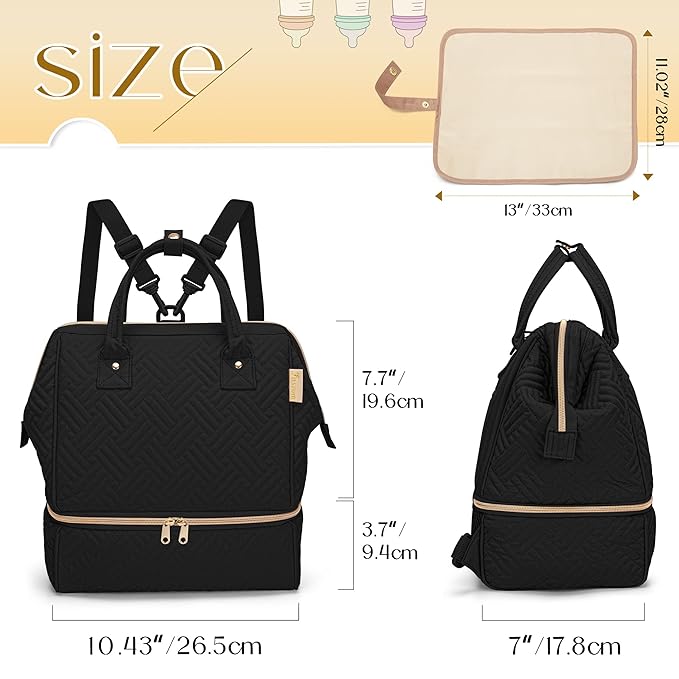 Fasrom Small Breast Pump Bag Backpack with Cooler Compatible with Momcozy and Medela Pumps, Pumping Tote with Waterproof Mat, Black