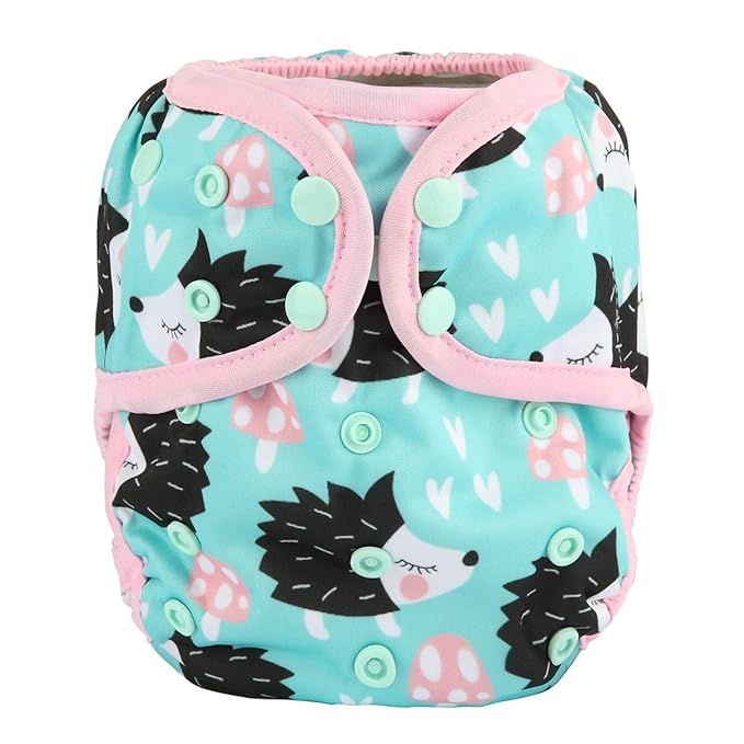 Baby Diaper Cover Nappy One Size 8lbs to 36lbs (Hedgehog)