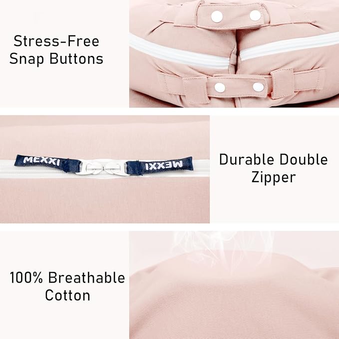 Organic Replacement Cover | Premium Quality Spare Cover 100% Organic Cotton | Hypoallergenic | [Fits Dockatot Deluxe + Docks] (Cover Only) (Baby Pink)