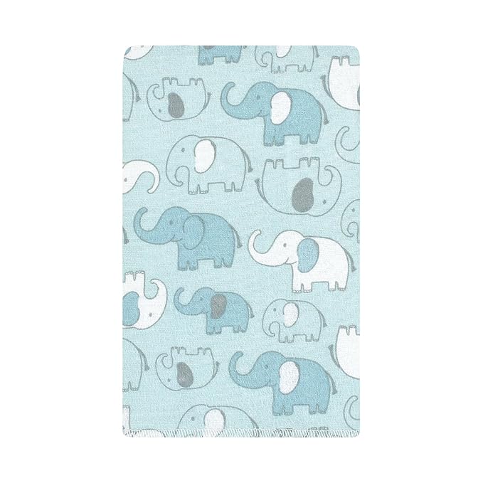 Hudson Baby Unisex Baby Cotton Flannel Burp Cloths, Boy New Elephant 10-Pack, One Size