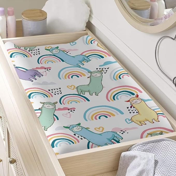 Alpaca Baby Changing Pad Cover Stain Resistant Waterproof Changing Table Cover Stretchy Breathable Diaper Changing Mat Cover Infant/Toddler