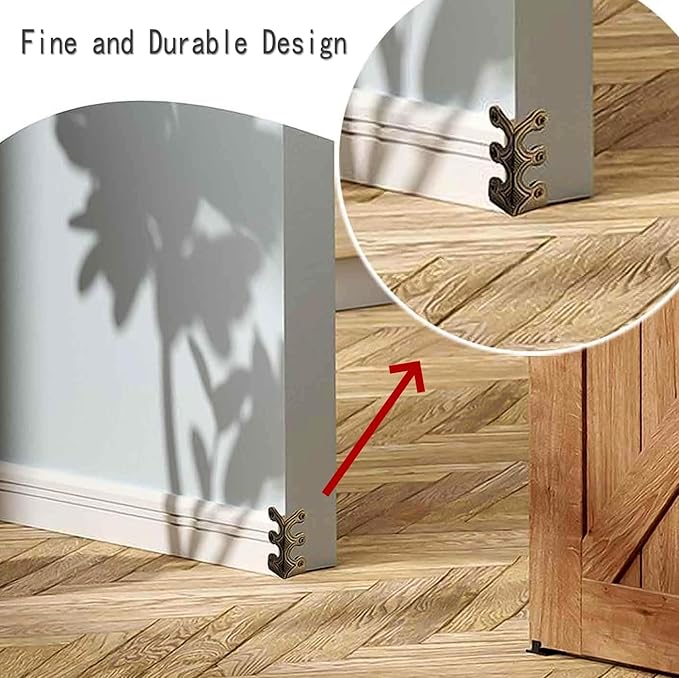 Skirting Board Corner Protectors Solid Brass Baseboard Corner Protectors, Vintage Metal Corner Protector Table Corner Perimeter Cover Safety Bracket with Screws (Bronze*5Pcs)
