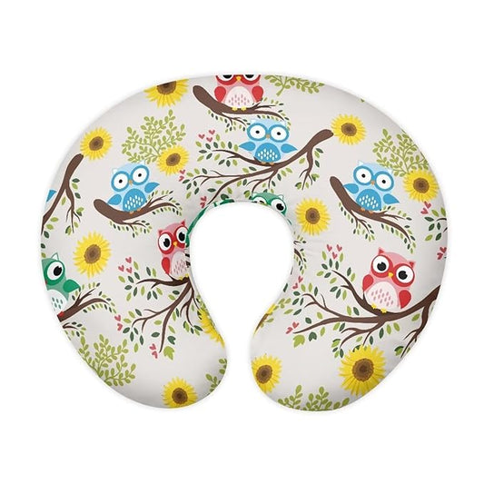 Nursing Pillow Cover for Breastfeeding Pillow Owl Floral Nursing Pillow Slipcovers, Breastfeeding Pillow Cover Boys Girls, Perfect Newborn Choice for Mom or Baby