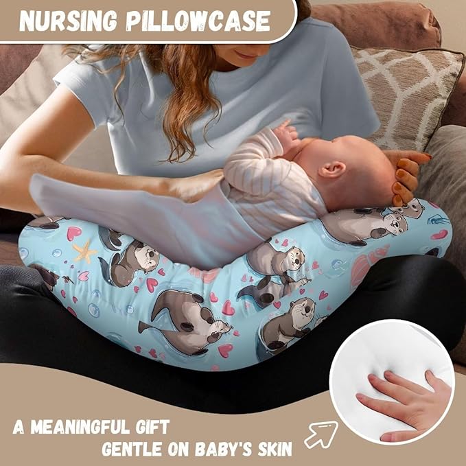Cute Sloth and Starfish Nursing Pillow Cover for Baby Boy Girl Breastfeeding Nursing Pillow Slipcovers Super Soft Easy to Use and Dustptoof
