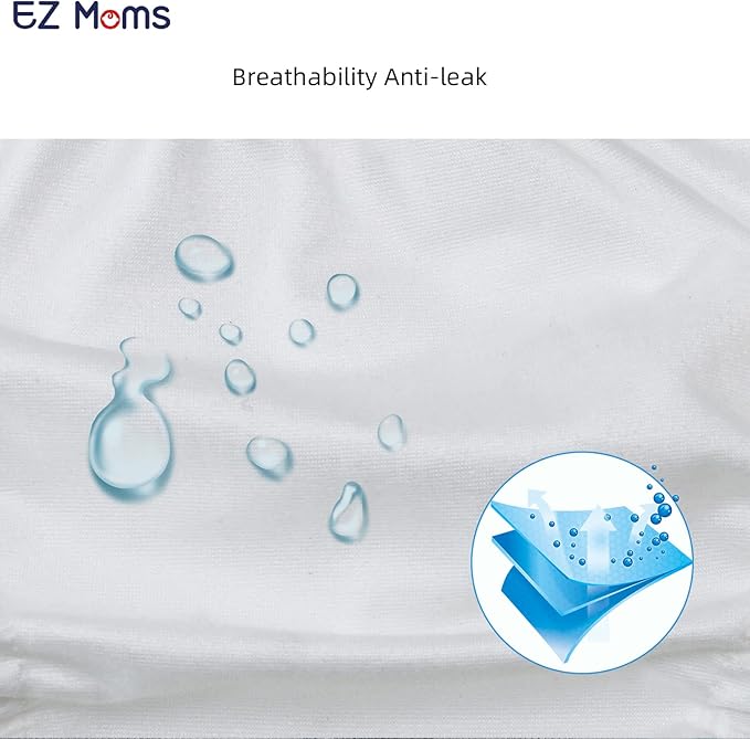 EZ Moms 4 Packs Plastic Pants for Toddlers Cloth Diaper Covers Soft Reusable Portable Rubber Pants for Toddlers Boys and Girls Plastic Training Pants for Toddlers with Baby Washable Wipes 2T