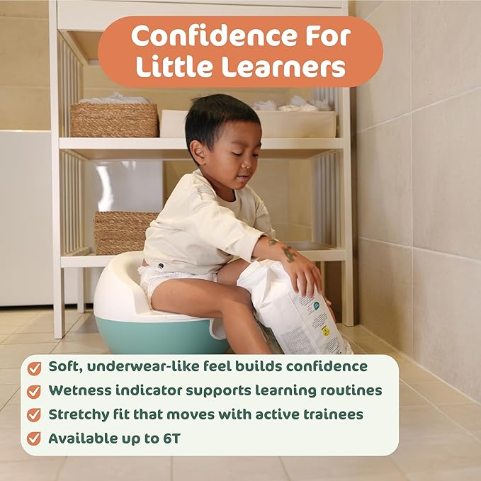 Naty FreeMovers Pull Up Training Pants for Sensitive Skin | Hypoallergenic Potty Training Underwear | Absorbent & Leak-Proof for Toddler | Soft, Unscented| Size 4, 2T–3T (18–33 lbs), 22 Count