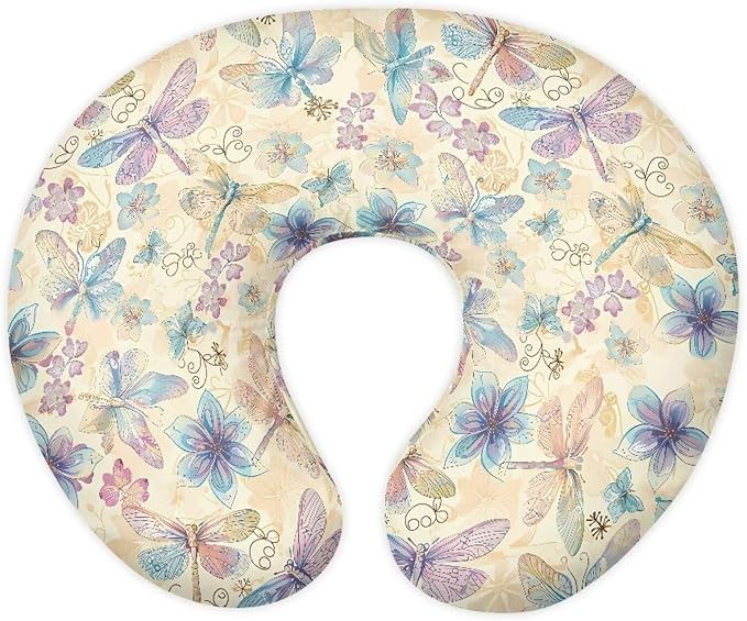 Dragonfly Nursing Pillow Covers for U-Shaped Nursing Pillow Nursing Pillow Case for Newborn Boys Girls Hidden Zipper Design Soft and Skin-Friendly