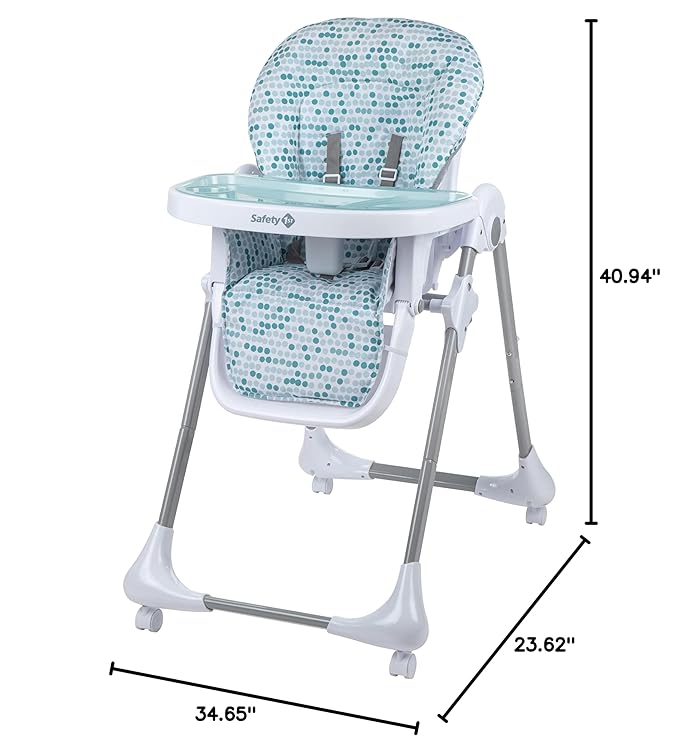 Safety 1st High Chairs for Babies and Toddlers, 3-In-1 Grow and Go with Tray and Adjustable Seat, Raindrop