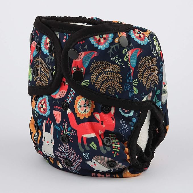 One Size Cloth Diaper Cover Snap With Double Gusset (Forest)