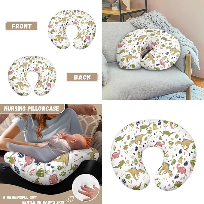Gentle Dinosaurs Carseat Canopy for Babies Breast Feeding Covers for Women Baby Lounger Pillow U-Shaped Breastfeeding Pillowcase Breastfeeding Essentials