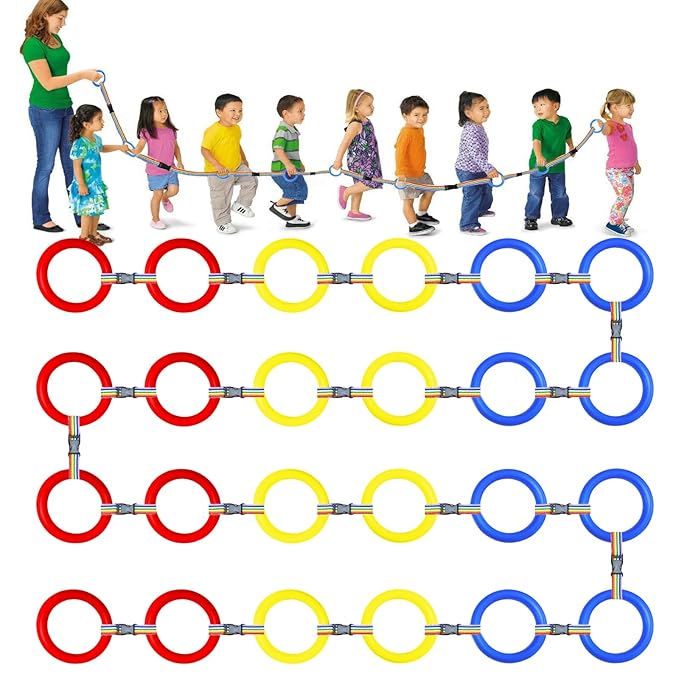 Safety Walking Rope, Toddlers Walking Rope for Preschool, Colorful Walking Rope Detachable Transition Rope, Preschool Walking Rope for Daycare School Kids (24 Ring)