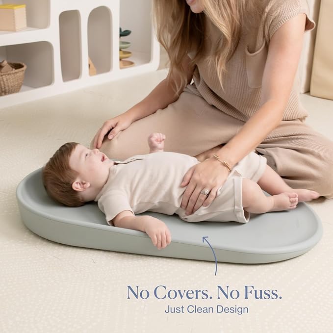 Toddlekind Premium Foam Changing Pad – Hygienic, BPA-Free, Water-Resistant, and Easy to Clean – Soft, Skin-Like PU Foam Mat with Ergonomic Design – Fits Standard Changing Tables (31.5"x16.9"), Green