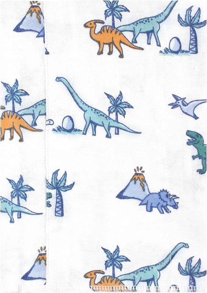 Luvable Friends Hudson Baby Flannel Burp Cloths 7pk, Dino Garden