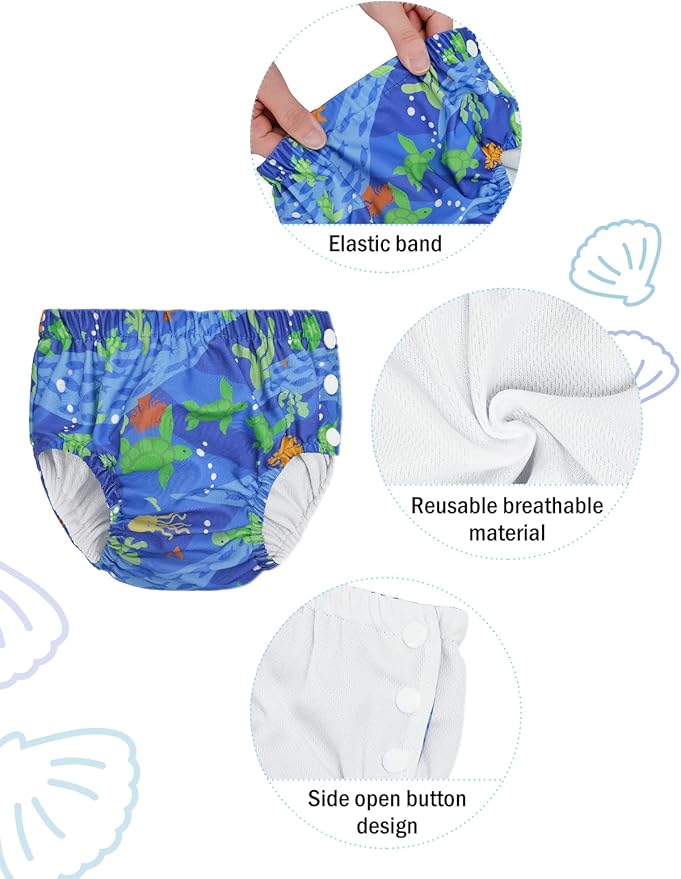 Century Star Baby Reusable Swim Diapers, Pool Swimming Diapers for Toddler Boys Girls, Washable Swimming Pants, Size 2-3, 1 Count
