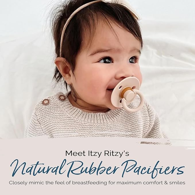 Itzy Ritzy 47" x 47" Breastfeeding Boss Multi-Use Cover, Swaddle & 2-Pack 0-6 Month Cherry Nipple Natural Rubber Pacifiers