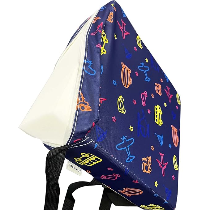 Toddler Booster Seats for Kitchen Chair with Double Safer Straps Non-Slip Bottom for Kids, Portable Travel High Density Sponge Detachable Cushion for Boys Girls (Airplane)