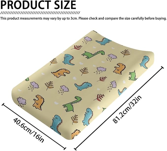 Dinosaur Baby Changing Pad Cover Stretchy Changing Table Cover Breathable Nursery Pad Change Cover Fit 32"x16" Contoured Pad