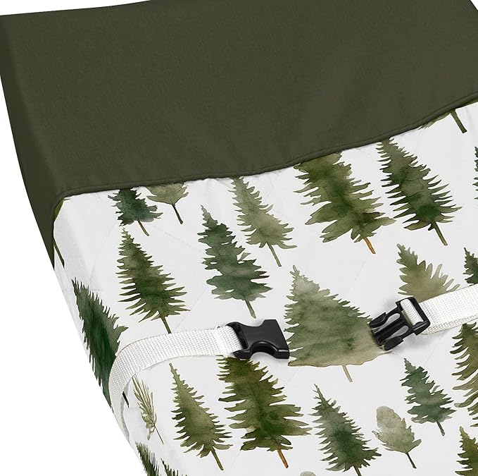Sweet Jojo Designs Sage Green Woodland Boy Girl Gender Neutral Unisex Baby Changing Pad Cover Infant Newborn Diaper Table Change Mat Sheet Forest Themed Nature Pine Tree Hunter Abstract Watercolor