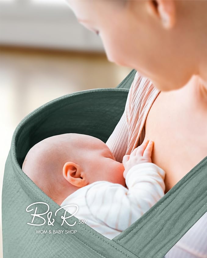 Nursing Cover for Baby Breastfeeding & Pumping -Breathable Privacy Nursing Covers with Arch Neckline for Mom -Soft Cotton Multi-use Nursing Apron -Carseat Canopy(Light Green)